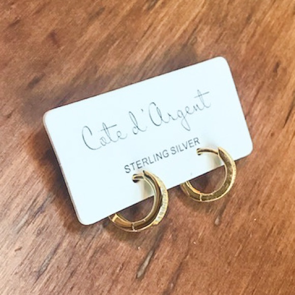 Cote d Argent Pave Hoop Earrings - Picture 2 of 3